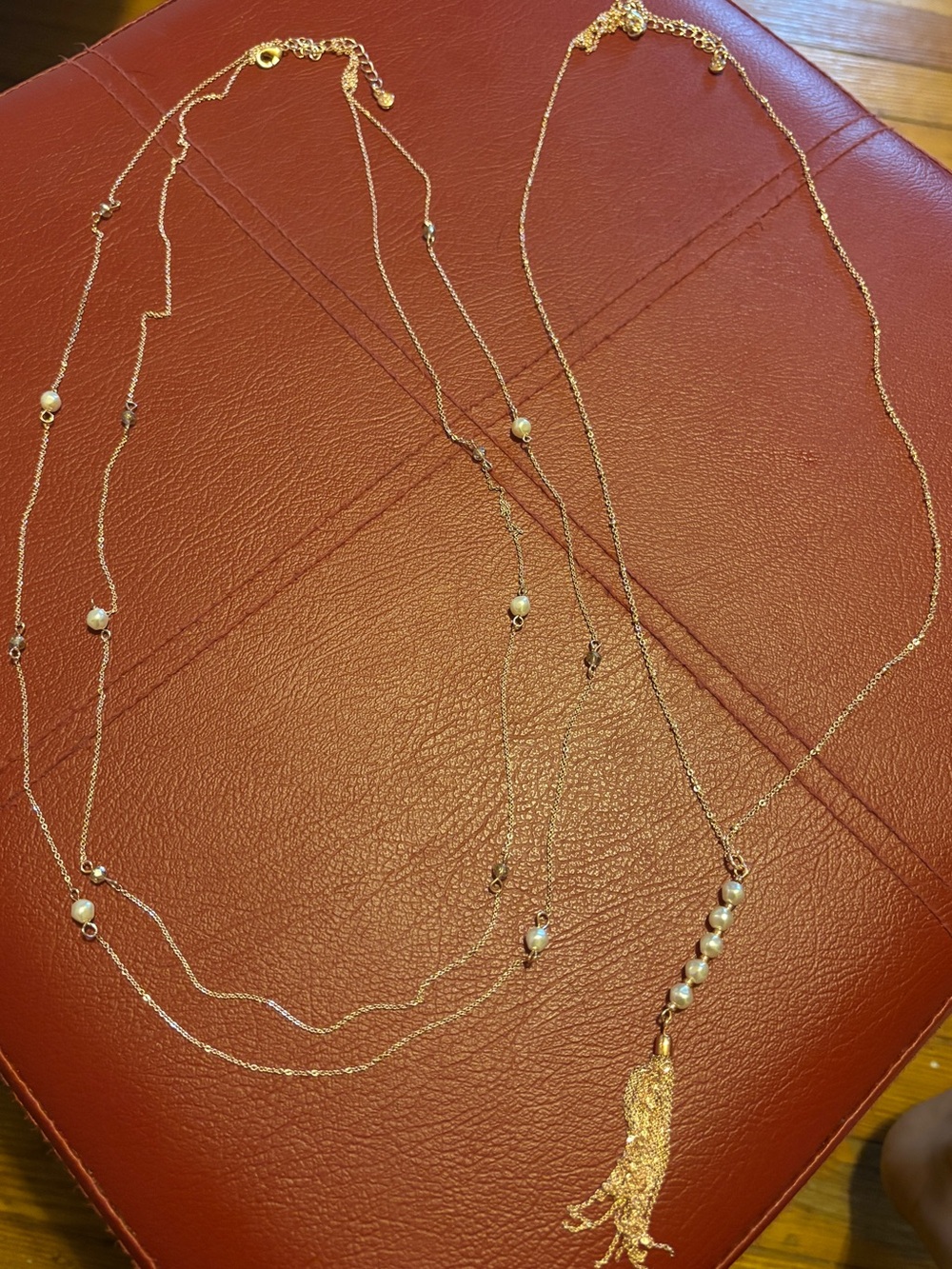 ✨2 LC Lauren Conrad Gold-Tone Necklaces with Pearl Accents